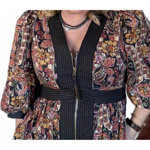 NEW ENTRO paisley please midi dress in black - Picture 3 of 3